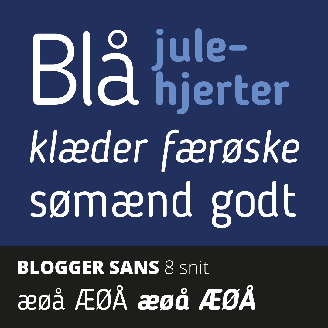 Prøve på den gratis skrift Blogger Sans med æ, ø og å